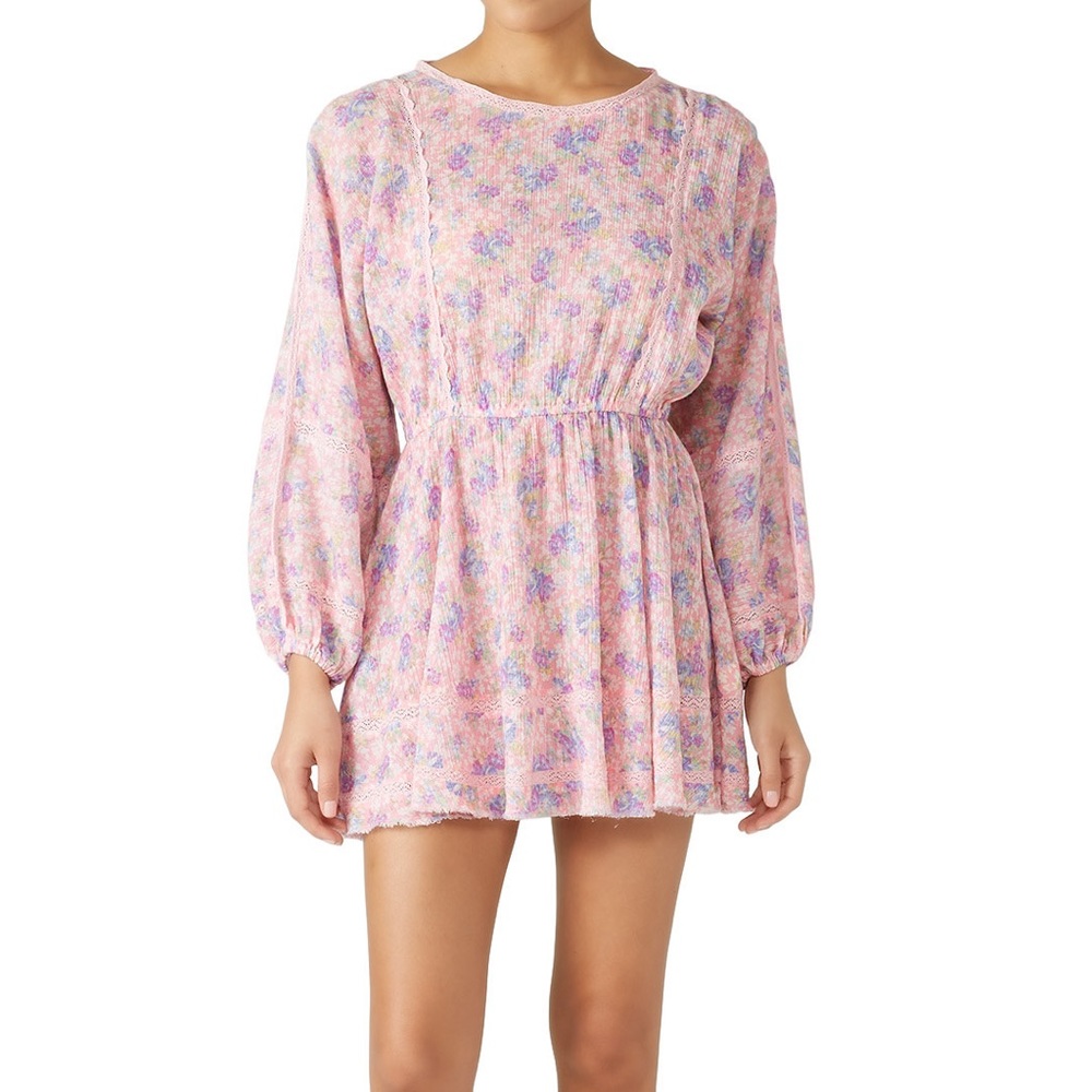 Loveshackfancy noelle dress in pink garden